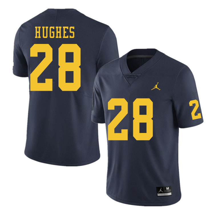 Men #28 Danny Hughes Michigan Wolverines College Football Jerseys Sale-Navy